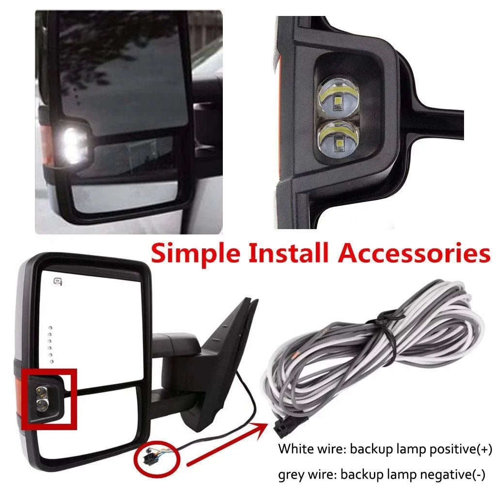 Tow Lamp+Backup Smoke Sierra Power Silverado 07-13 Mirror CHEVROLET Base Fits CHEVROLET 2007-2013 TAHOE SILVERADO, select: For Turn Heated 2007-2014