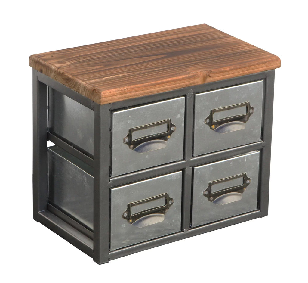 Scoop Drawer with Cheungs Frame & Top Short Galvanized 4627 Organizer Label Handle Vertical 4 - Wood Metal