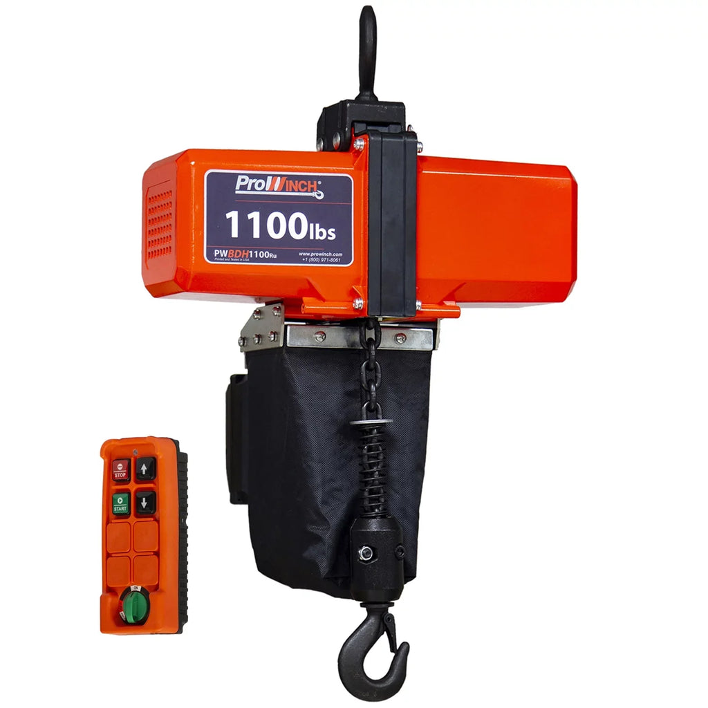110V Hoist 10 ft Chain Lb Ton 1100 Prowinch Mini 1/2 Electric Chain Wireless