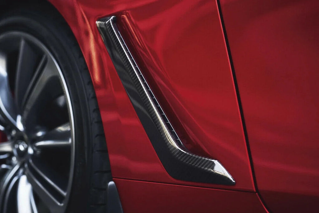 Infiniti Kit For Q60S Q60 Carbon Fiber Side 2015-2022 Vent Air Fender Cover 2019 Black