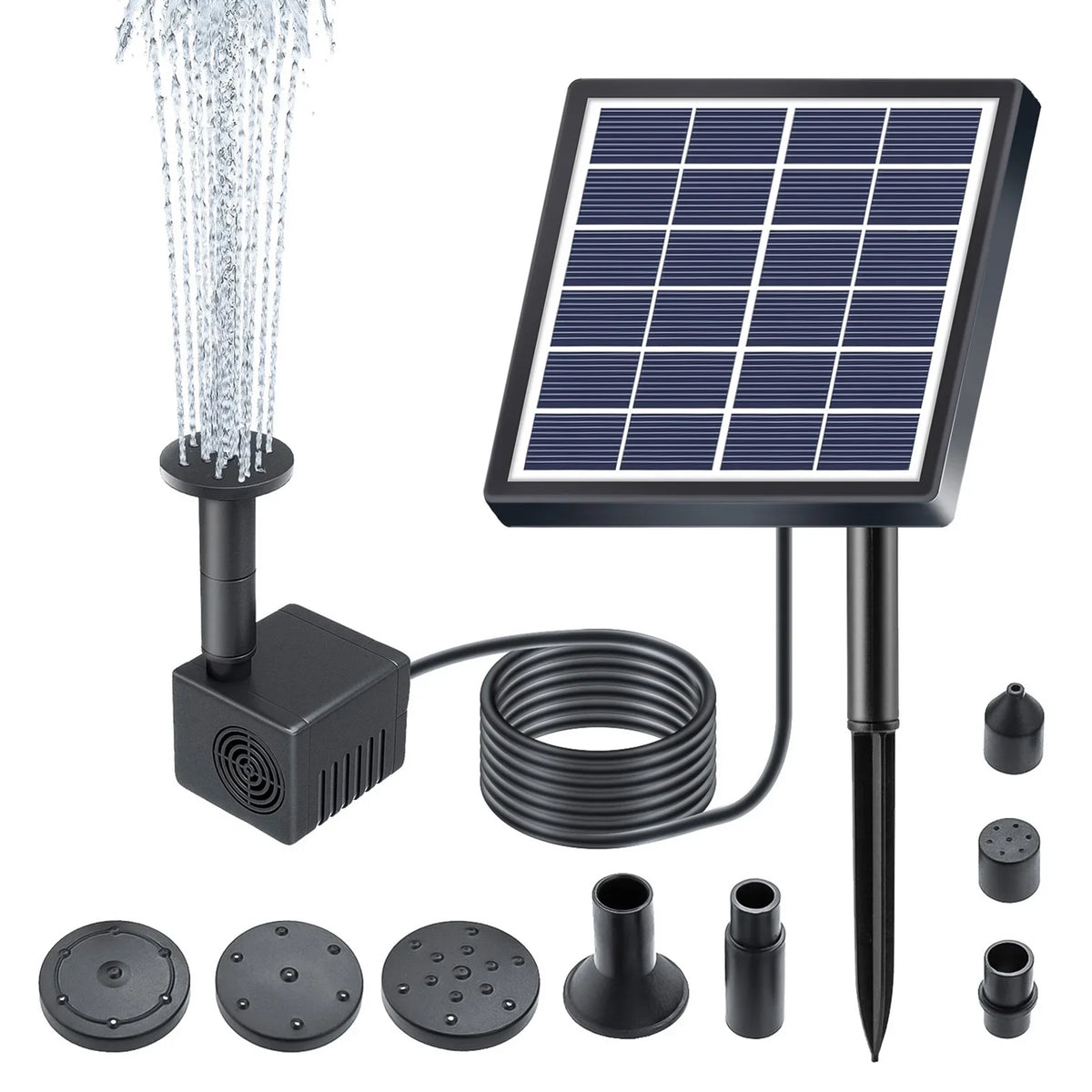 Pond/pool/fish And Arealer Stakes 9.84ft Solar Pond Nozzles Solar Pump Fountain,Stakes 160l/hRate Powered Water Water Powered 9.84ft 8 Water PumpHuiop Powered Pipe Pond Nozzles And Solar