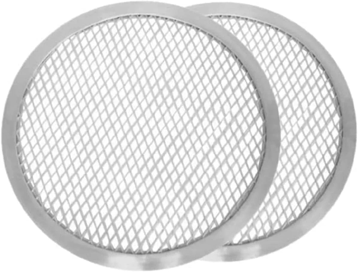 Tray Bakeware Seamless Pizza Set Screen 2 for & Tray Kitchen Home Baking Pan Restaurants Pizza TrueCraftware- 13” Round Round Screen of Baking Aluminum Pizza Pizzeria Rim-