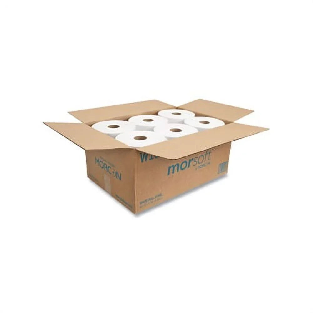 MORCON White, Towels ft, 6 800 x 10 10" Rolls/Carton TISSUE 1-Ply, Roll Inch