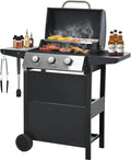 Outdoor 2 BBQ Garden for Propane Patio Shelves, Gas Portable Picnic Wheels, Grill, Backyard Lid, Steel with Top Grill Forclover and Side Cover 3-Burner Stainless