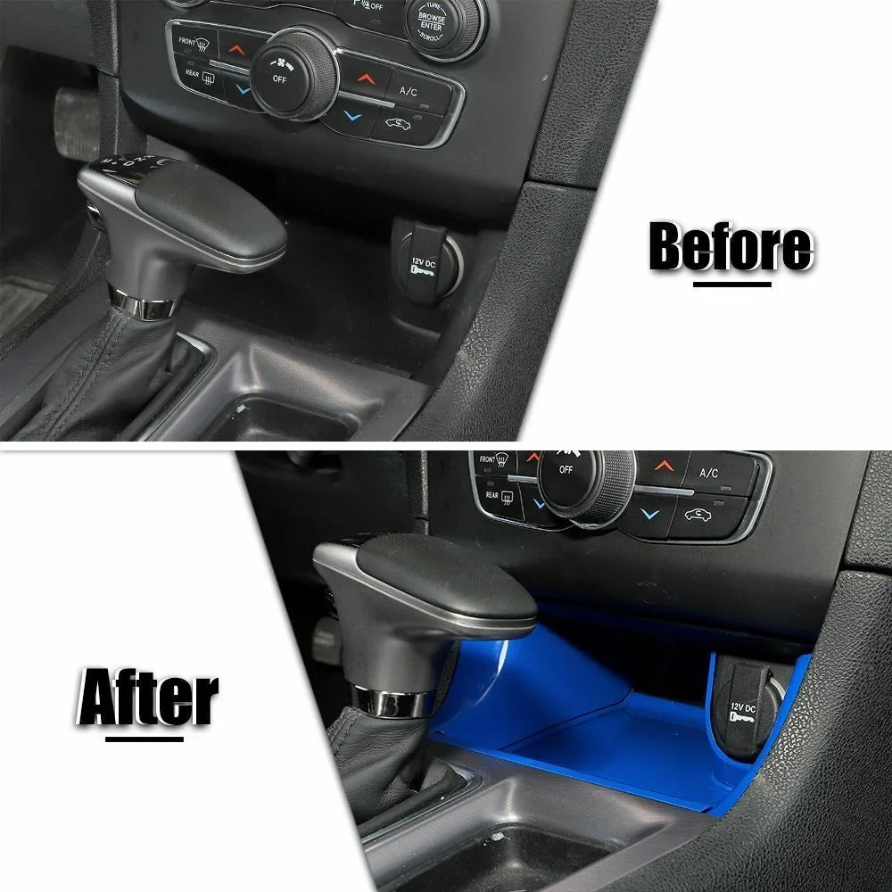 Console Shift ABS Center Blue Trim Storage Panel Teledu Gear