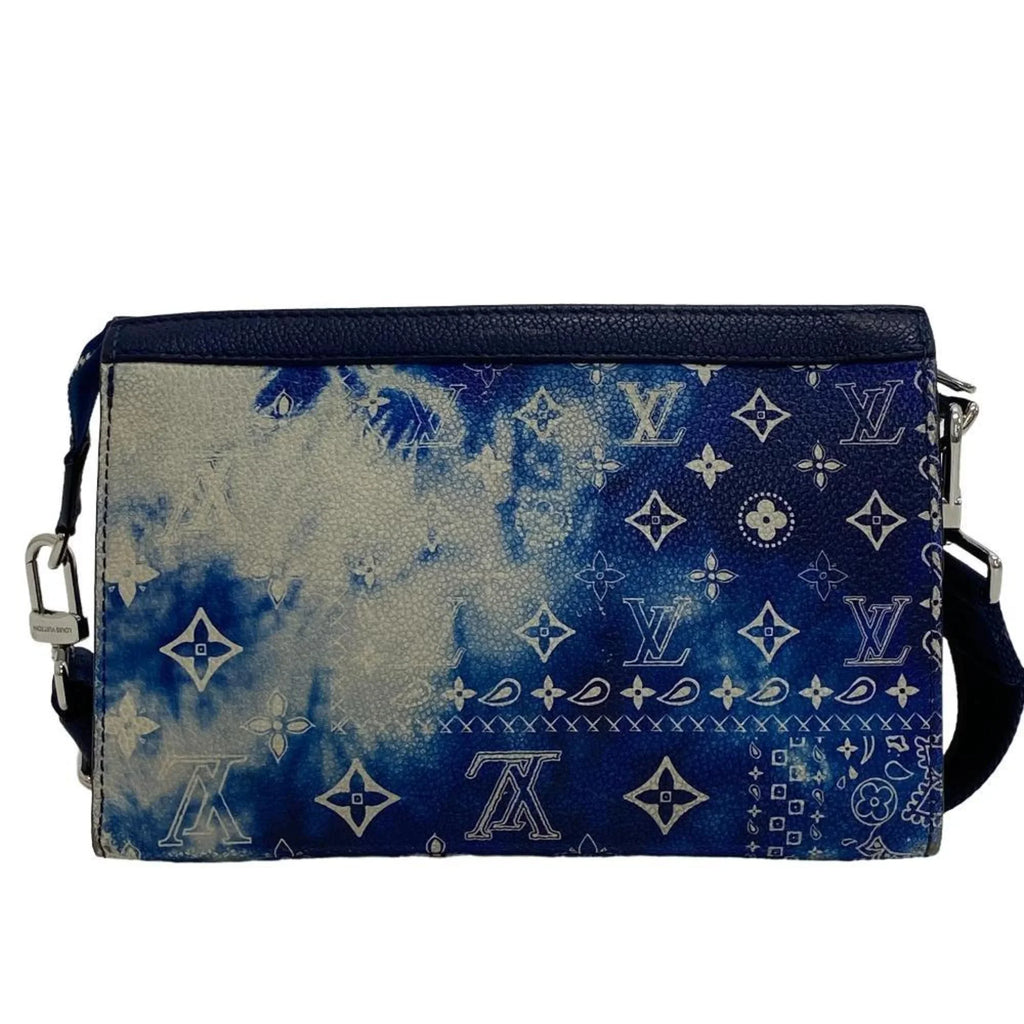 (Fair) M81431 VUITTON LOUIS Wallet Pre-Owned Wearable Shoulder Blue Monogram Gaston Bandana Bag Men's