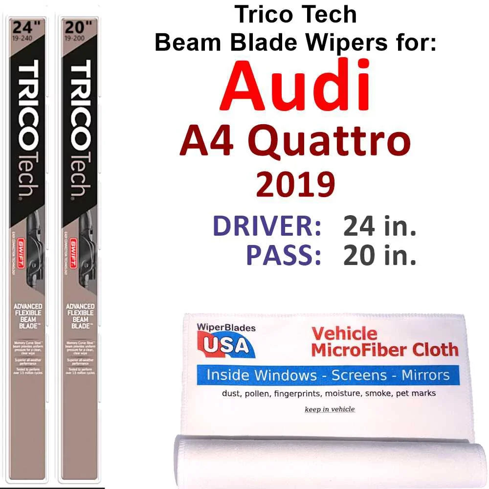 2019 2) Quattro of Audi Beam Blade (Set A4 Wipers