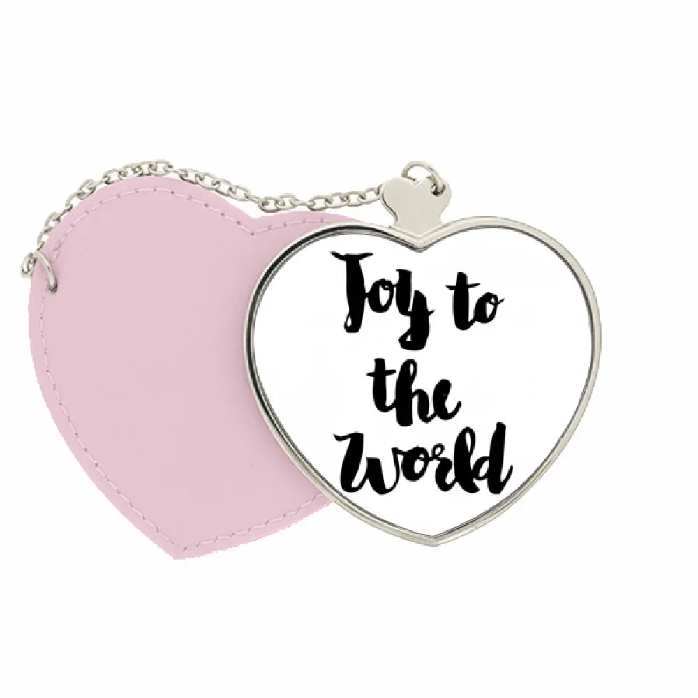 The Joy Purse Makeup Travel Heart World Style Mirror Pink Quote To