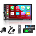 Auto Car Din AM/FM Apple Android Double Bluetooth [Wireless] Radio CarPlay Camera USB Touchscreen 7" Stereo Rear
