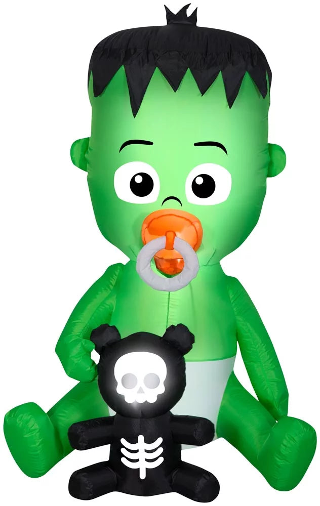 Gemmy ANIMATED Baby Monster Inflatable 5 Pacifier w/ Frankenstein Airblown 1/2'