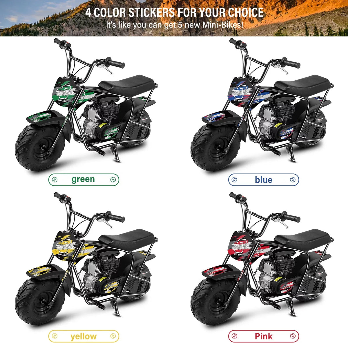 Motorcycle Bike,105CC Racing on Ride for Toys, Dirt 8-14, Bike Powered 4-Stroke Kids Mini Gas