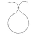 Inches, Snake Finish Draw 9.25 Chain, Rhodium Tennis 4.2gr. Adjustable - String Silver Bracelet On JewelStop Shiny