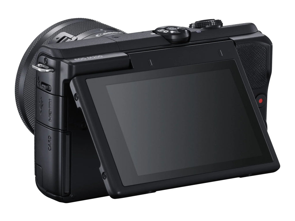 '- Digital 15-45mm APS-C - - - - 3x optical 25 / camera Canon - EF-M M200 24.1 IS - mirrorless lens EOS STM black Bluetooth fps zoom - Wi-Fi, 4K MP