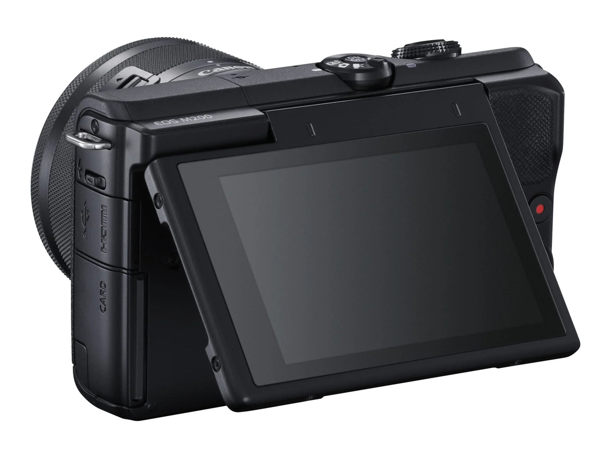 '- Digital 15-45mm APS-C - - - - 3x optical 25 / camera Canon - EF-M M200 24.1 IS - mirrorless lens EOS STM black Bluetooth fps zoom - Wi-Fi, 4K MP