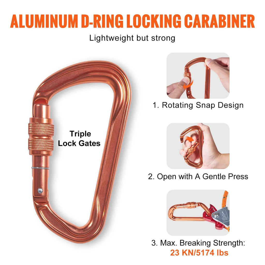 Climbers Core flipline, Carabiner 1/2" 8' Alloy Flipline, and Hook, Aluminum Climbing Snap Steel Alloy Extra Line with Arborist, Arborist Lanyard, x Tool Tree for Flip BENTISM Steel for Tree