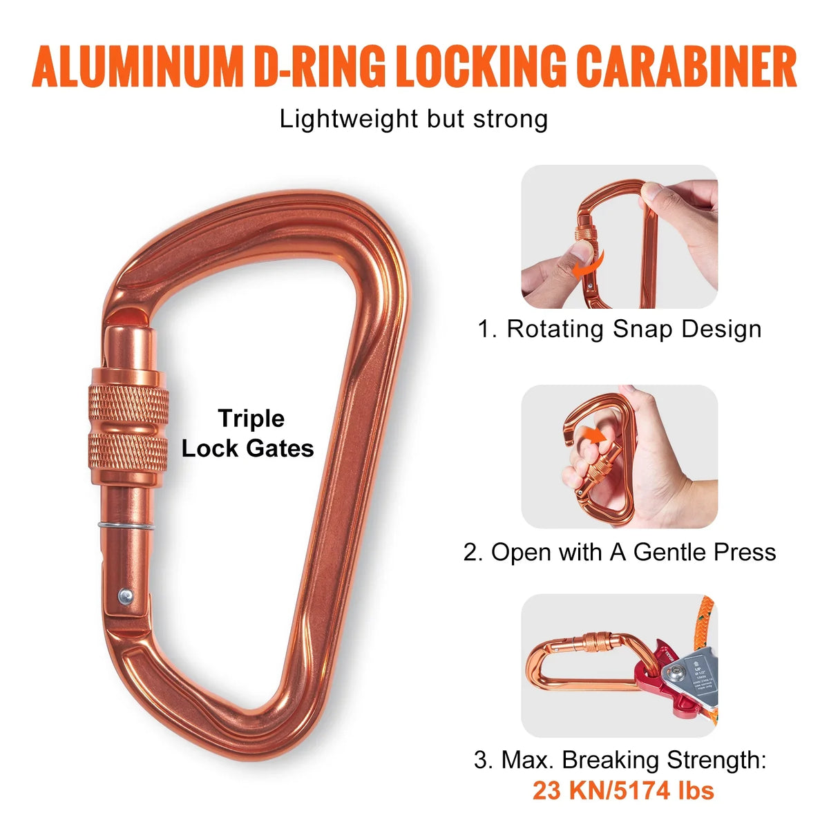Climbers Core flipline, Carabiner 1/2" 8' Alloy Flipline, and Hook, Aluminum Climbing Snap Steel Alloy Extra Line with Arborist, Arborist Lanyard, x Tool Tree for Flip BENTISM Steel for Tree
