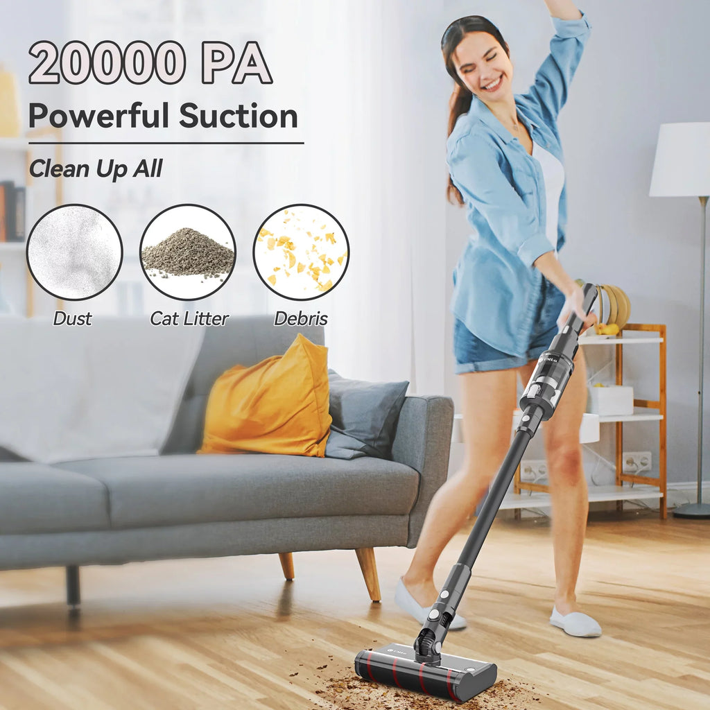 Runtime up Home Soft 40Mins 6-in-1 Vacuum Cleaner Hardwood Vacuum Vacuum,Lightweight Cordless Roller Floor Umlo Handheld 22kPa Powerful Cleaner Double Sofa Head, Car for Brush to Directional