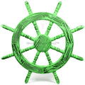 Wheel Nagina Nautical Antique | Beautiful Decor Ship Maritime Rustic International (16 Inches, Wall Wall Pine Exclusive Green) Decor Junky Handcrafted