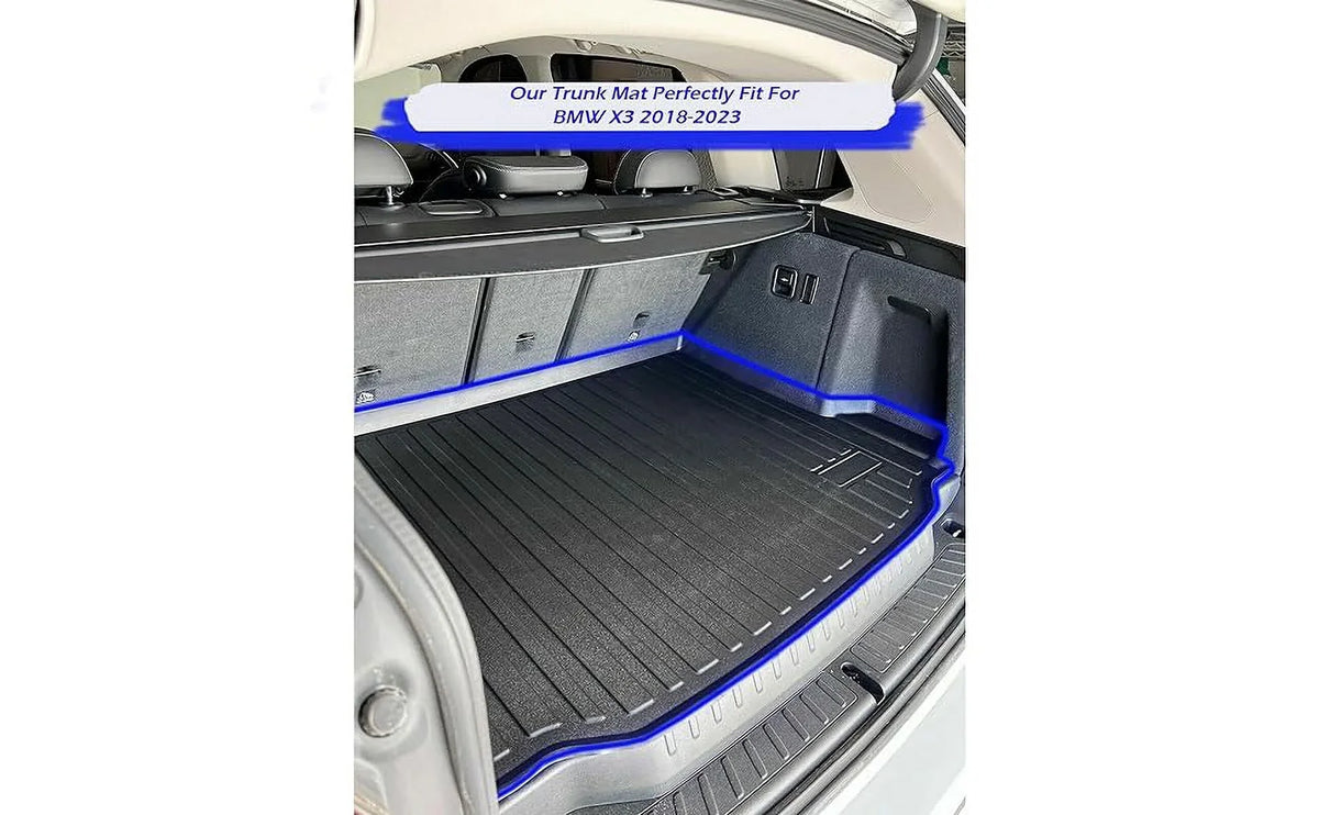 Pre-Cut Trunk Rubber Mat EA 2018-2024 Raised Weather-Resistant – Cars Car Cargo EACCESSORIES Non-Slip Trunk for with – Mat Mats Design – – to – Easy Lip Install X3 for BMW Trunk Liner Laser