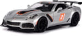 Model 73785SV #2, Motor 2019 Chevy 1/24 - Toy Silver Corvette scale ZR1 Car - Max Diecast