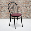 Fan Back Chair Flash - Burgundy HERCULES Series Metal Vinyl Seat Furniture