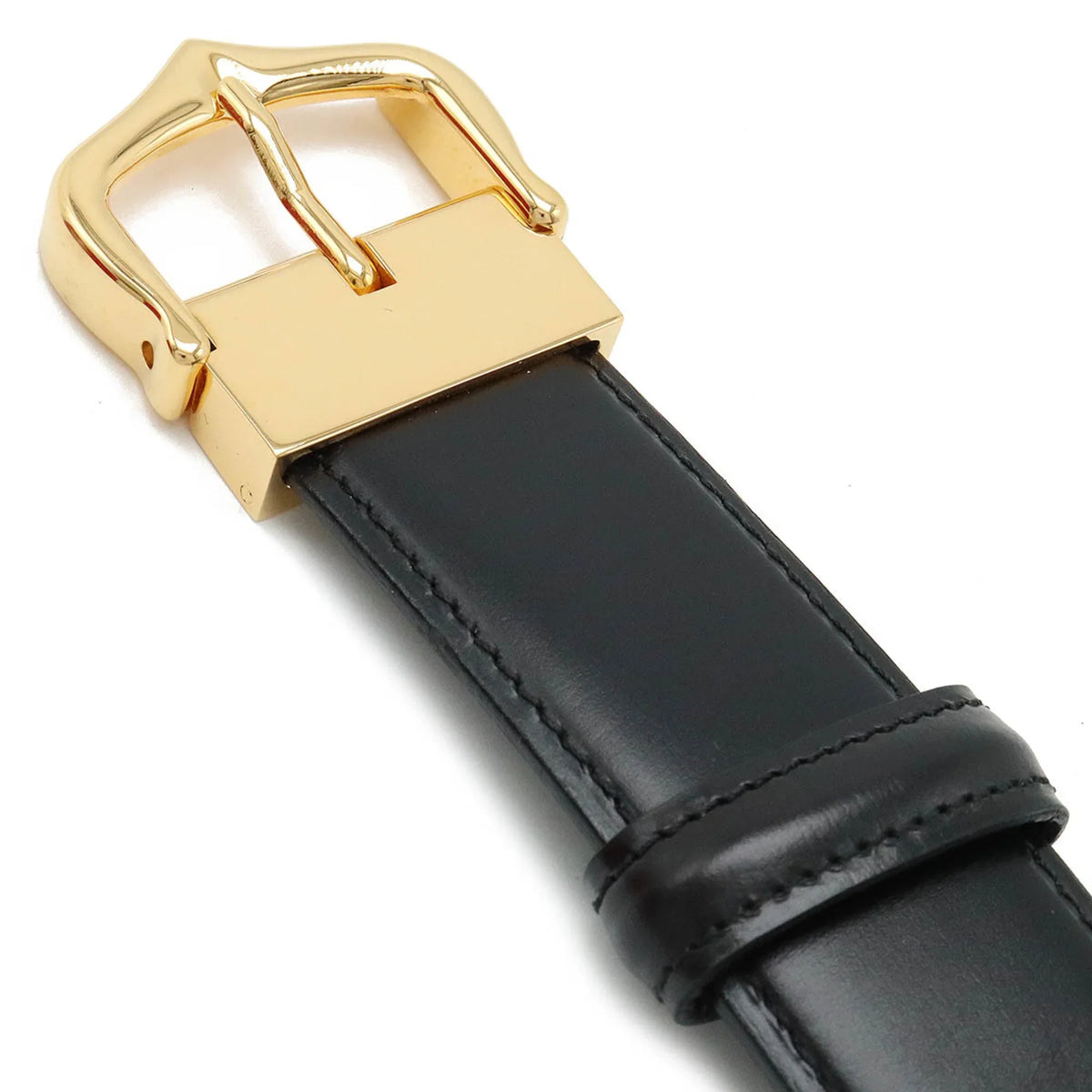 Pre-Owned L5000011 Leather New) (Like Cartier size approx. 109.5cm Black Actual Belt