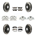 Disc Pads And Coated Front Ford Rear Drilled Brake Navigator Rotors For Caliper Expedition Auto Kit 2010-2017 Lincoln KCD-100317P Transit Semi-Metallic Slotted (10Pc)
