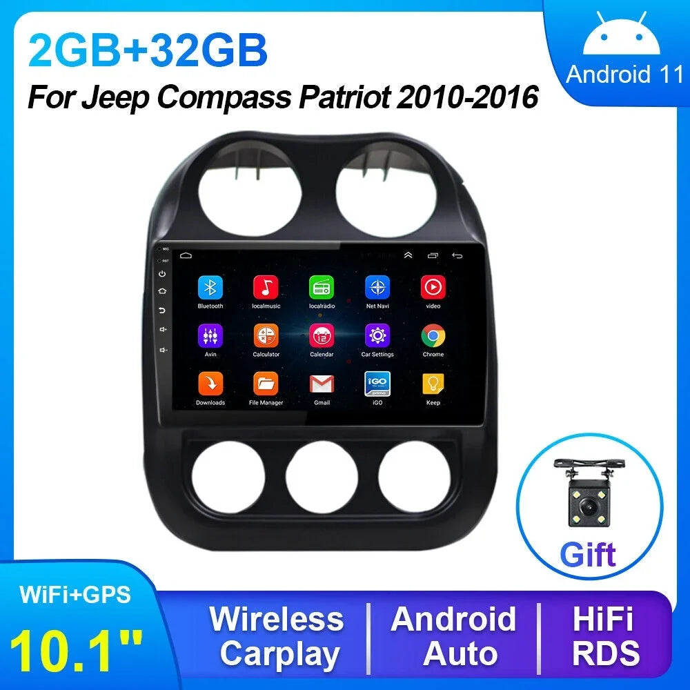 MP5 Built-in for Radio, Map, Player Android & GPS Powerful Radio Compass Offline Car Patriot, Camera FM Bluetooth KingFurt Reverse Jeep 11
