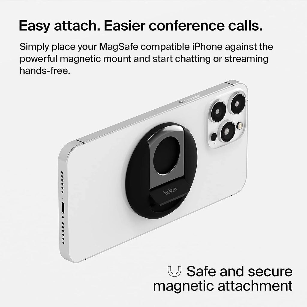 Continuity iPhone Turn Compatible Pro, Mount, iPhone Webcam, Mount MacBook, Air, iPhone Camera 13, to MacBook with Camera for 15, iPhone - Black Belkin MagSafe 14, 12 iPhone iPhone iPhone