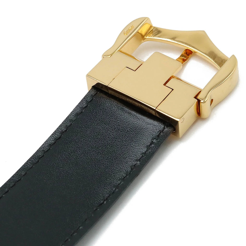 Pre-Owned L5000011 Leather New) (Like Cartier size approx. 109.5cm Black Actual Belt