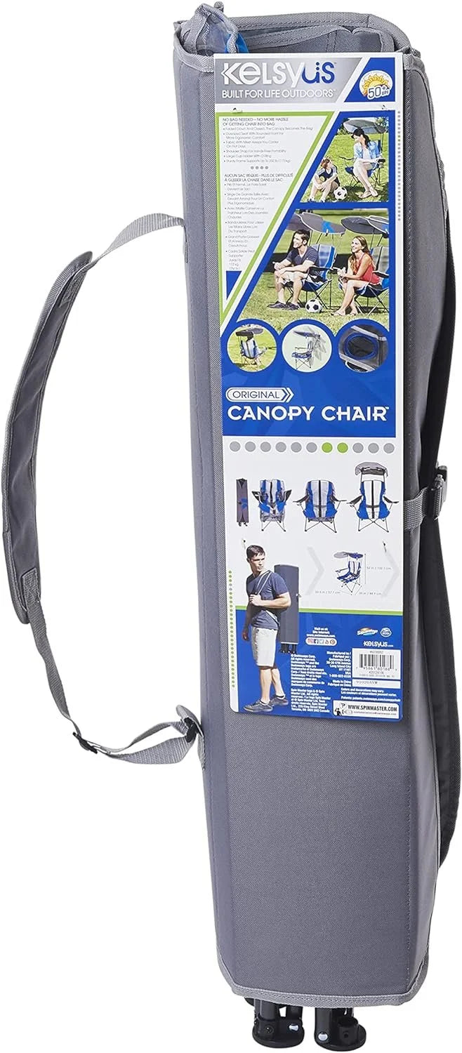 Original Camping, Foldable Canopy for and Kelsyus Grey/Blue Events, Tailgates, Outdoor Chair