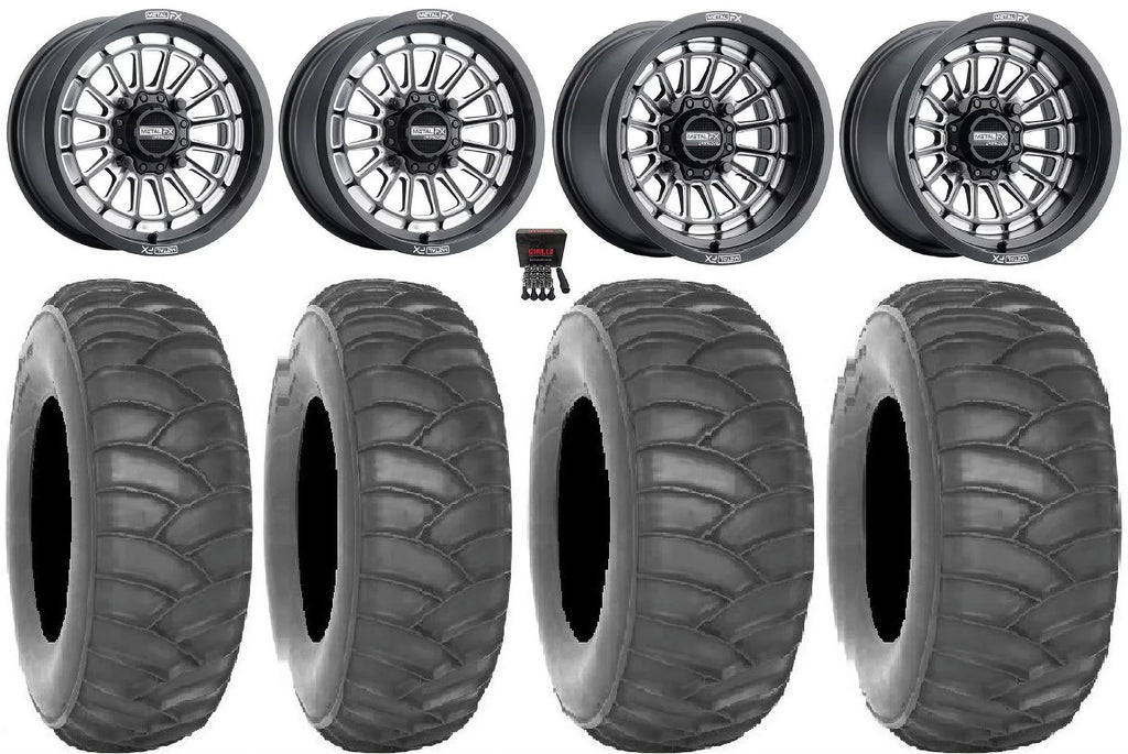 Pioneer Bk Delta / Tires CC 1000 Wheels Honda Talon Maverick 15x7/15x10 X3 33" / Can-Am SS360/HP MetalFX