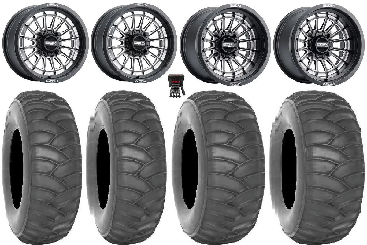 Pioneer Bk Delta / Tires CC 1000 Wheels Honda Talon Maverick 15x7/15x10 X3 33" / Can-Am SS360/HP MetalFX