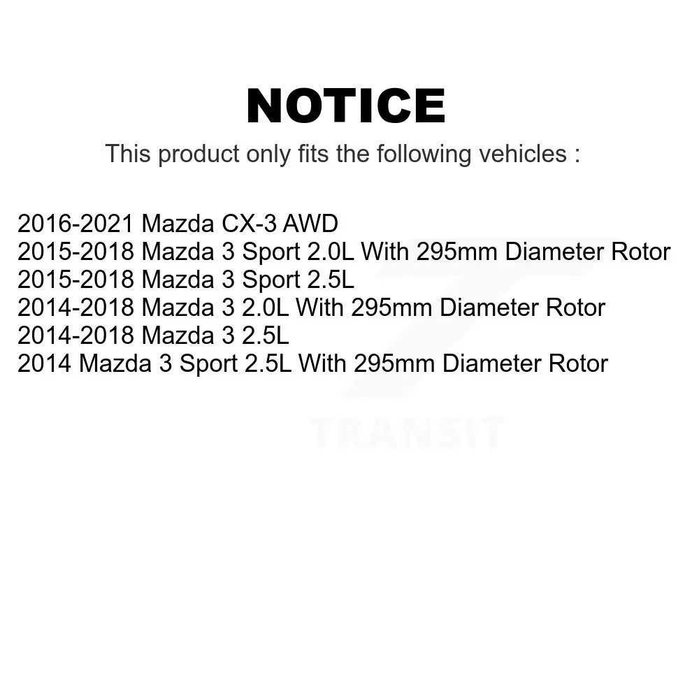 Mazda Sport For Pair Disc Front K8-100543 3 Brake CX-3 Rotors