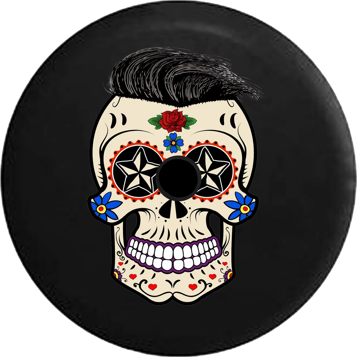 for Hair JL with Sugar Spare Backup 33 RV Tire Wrangler Tattoo Skull Inch 2019 Camera 2018 Cover Jeep