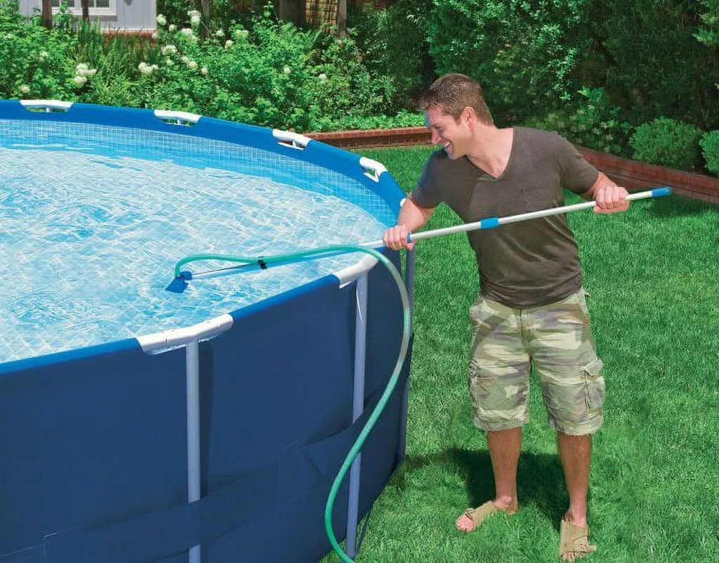 10' 30" and Ground INTEX Maintenance Swimming Prism Pool x Frame Kit Above