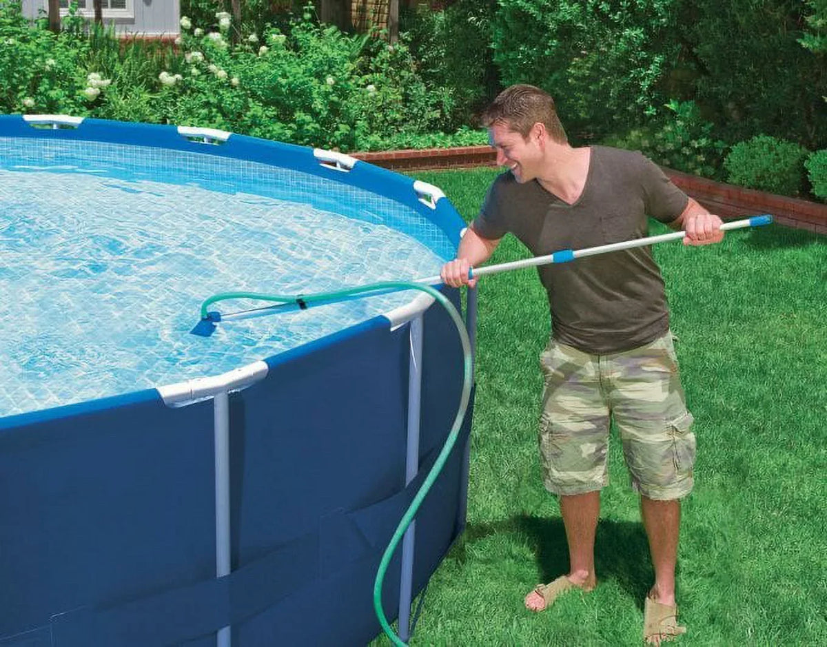 10' 30" and Ground INTEX Maintenance Swimming Prism Pool x Frame Kit Above