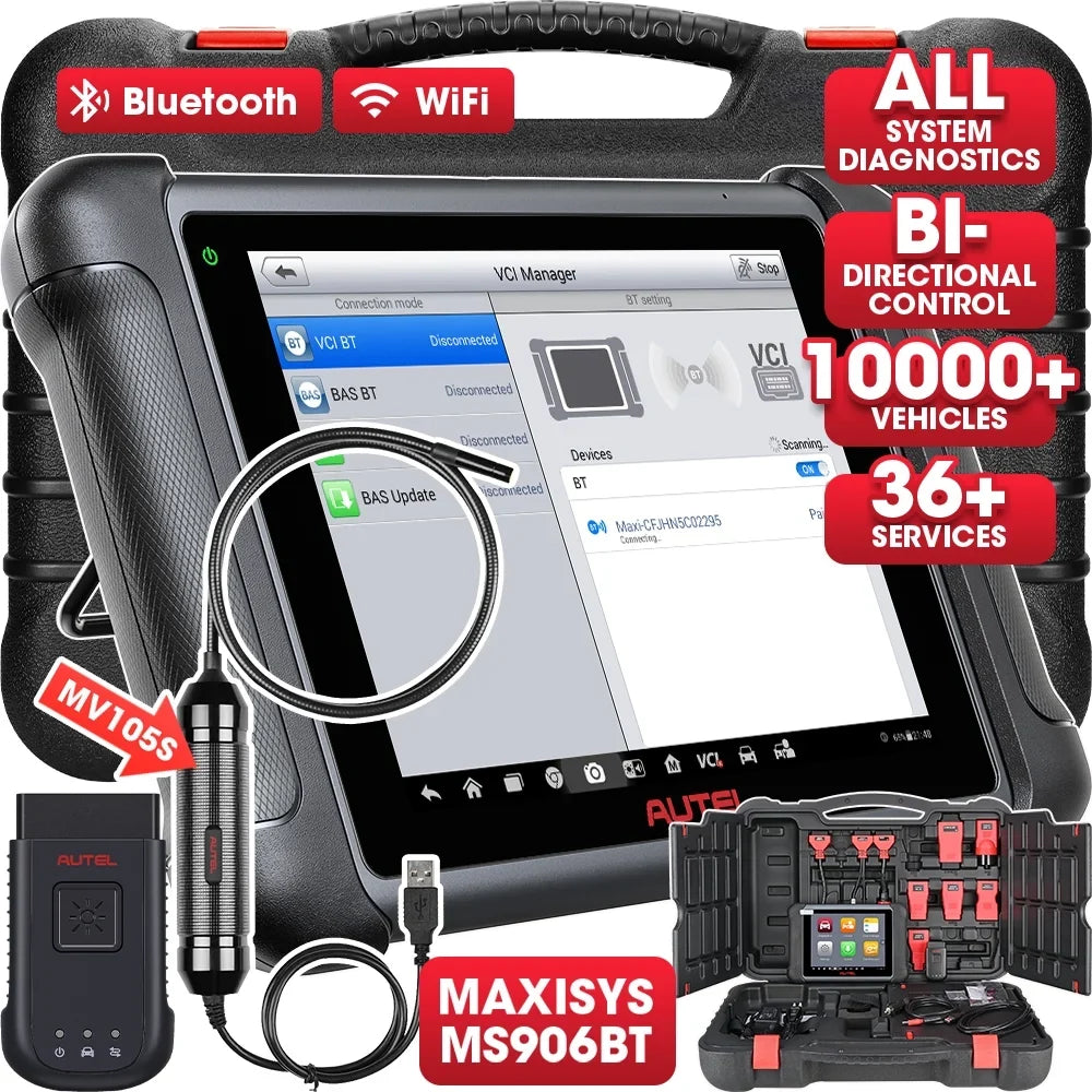 MK908 Pro/ Car Scan Autel Same MS906 Tool MS906BT Diagnostic Services 36+ MK906 Bi-Directional as Pro/ Control, MaxiSys