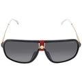 64mm, 10mm Gold/Gray Sunglasses, Pilot Shaded, Carrera 1019/S