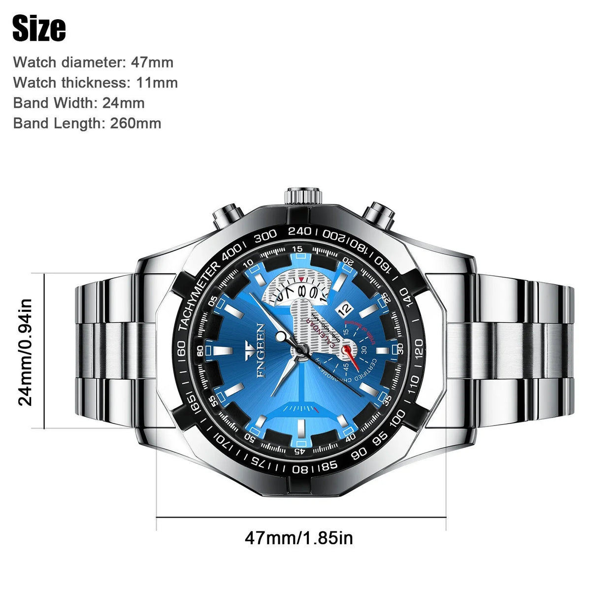 Luxury Men's Analog Quartz Wristwatch Stainless Waterproof Watch Classic Steel