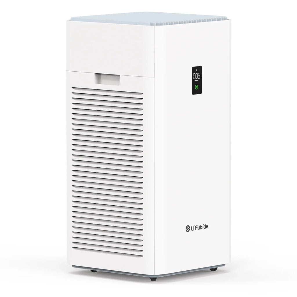For Air Purifier Air Dander、Smoke、Odor、Dust， Bedroom, Low Removal Room Noise Smart HEPA,4555 Microns 0.01 Monitor, Of Sq.Ft Purifier, True Particles, H13 Coverage,24dB Pet PM2.5 Large Lifubide 99.99%