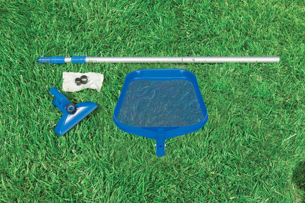 10' 30" and Ground INTEX Maintenance Swimming Prism Pool x Frame Kit Above