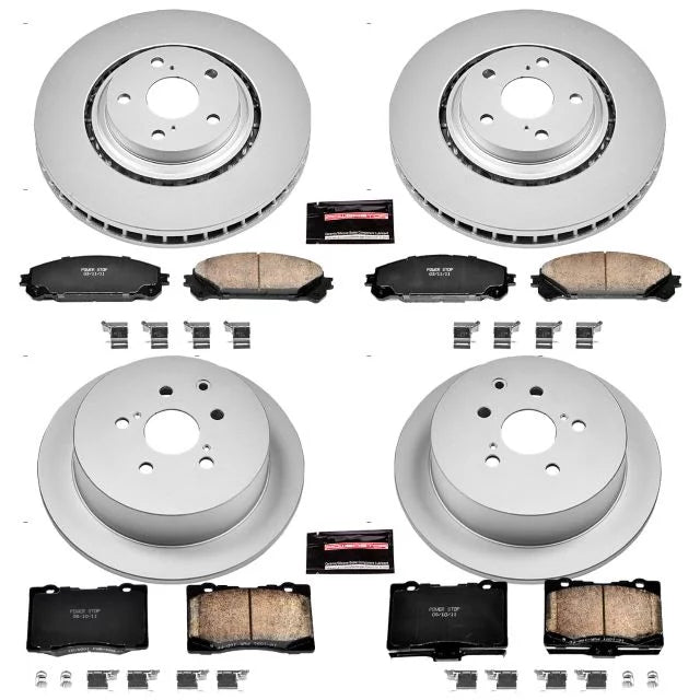 Kit Front Rear Fits Toyota Coated CRK5828 & Power 2019 Highlander Brake Stop Geomet