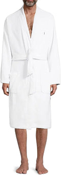 Polo Cotton White/Rugby Velour Mens Kimono Large Royal Robe Lauren Ralph