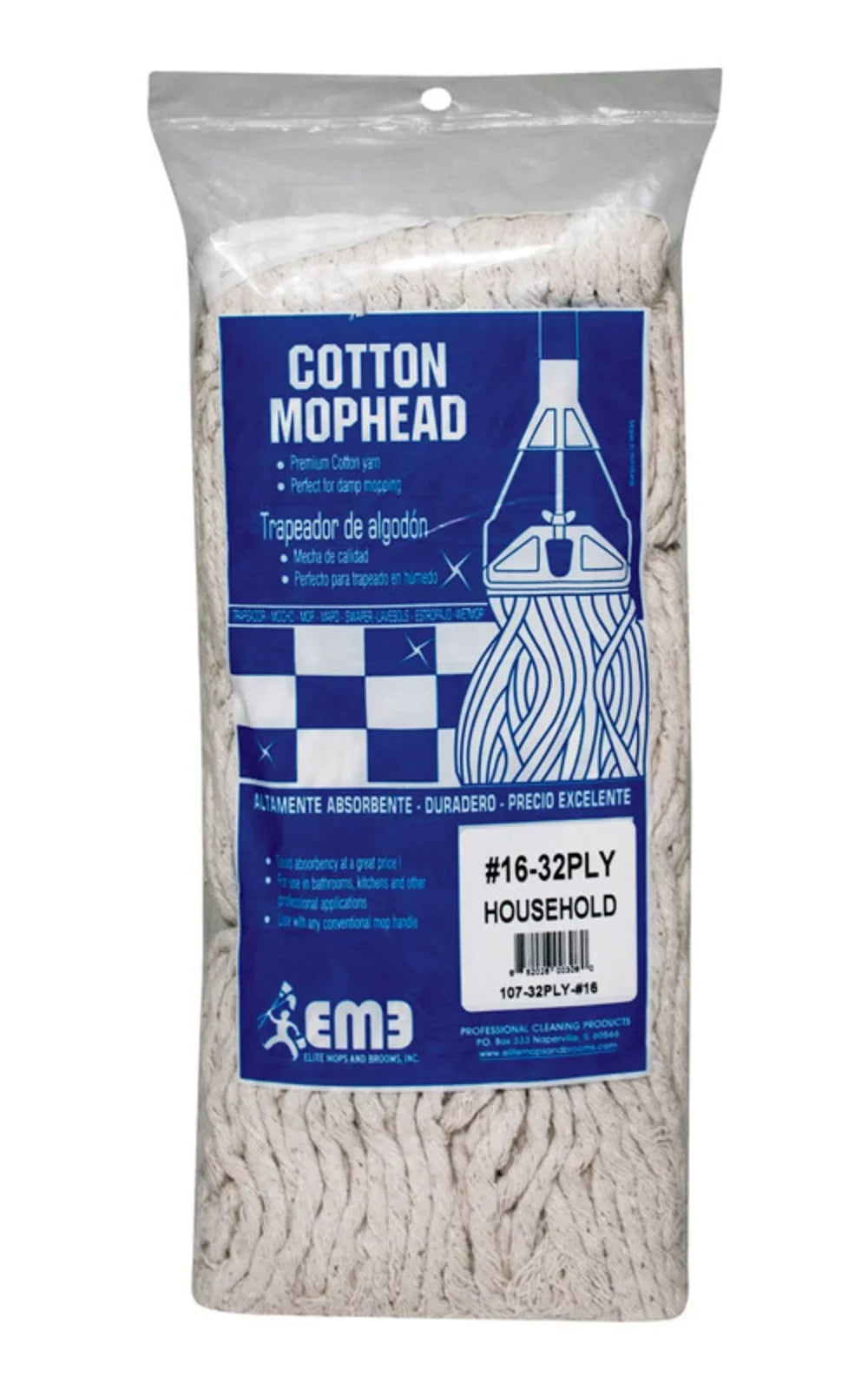 16 Cotton 6 End Mops of Ply Elite Case Yarn 32 Cut # Brooms and Bagged