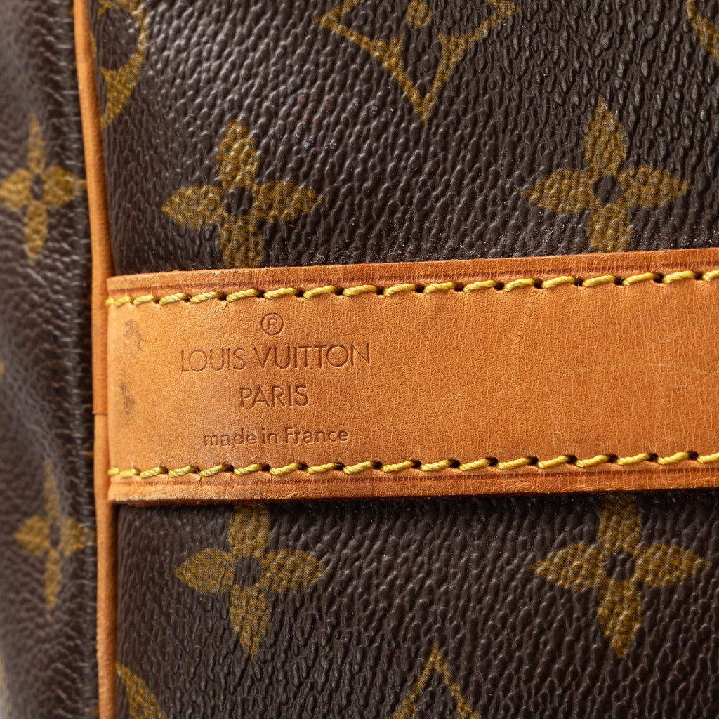 Pre-Owned Keepall Authenticated Bag Unisex Monogram (Good) Bandouliere Vuitton Brown WeekenderBag Canvas 60 Travel Louis