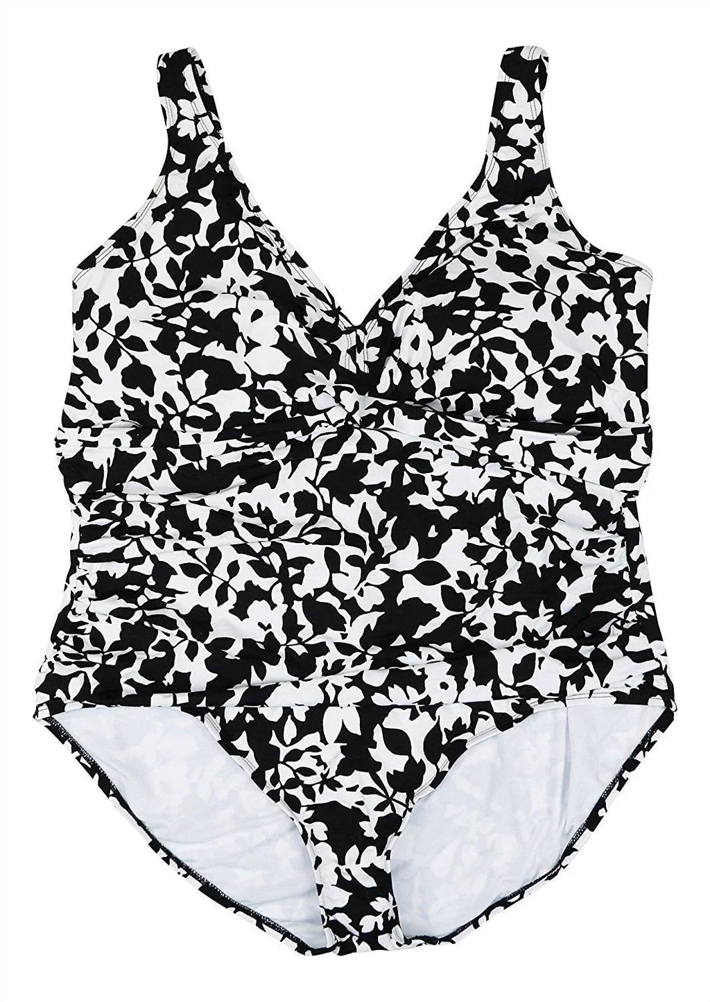 Floral 9232-2 Bathing New $110 RALPH 20W Plus One LAUREN Size Piece Suit Regent