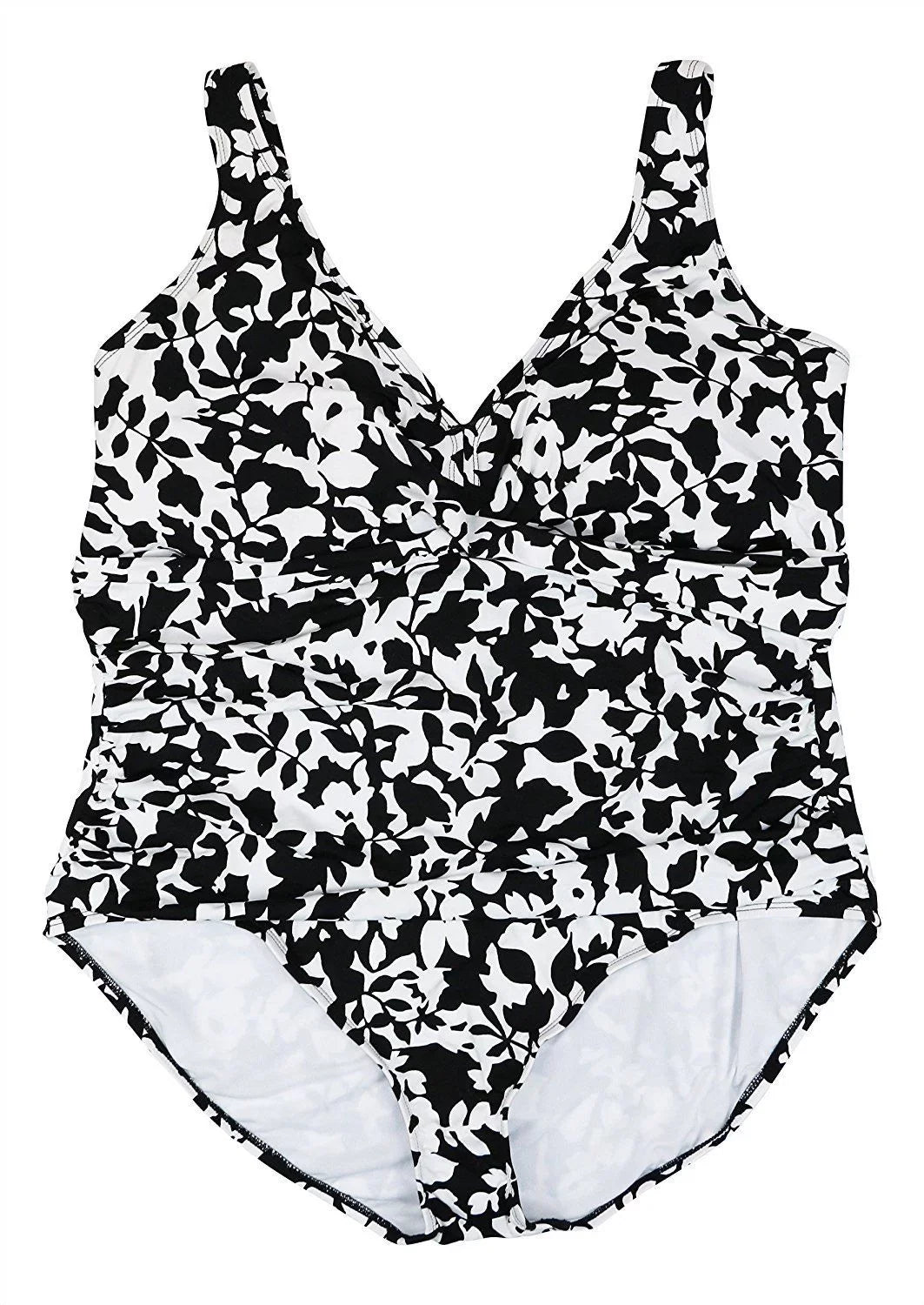 Floral 9232-2 Bathing New $110 RALPH 20W Plus One LAUREN Size Piece Suit Regent