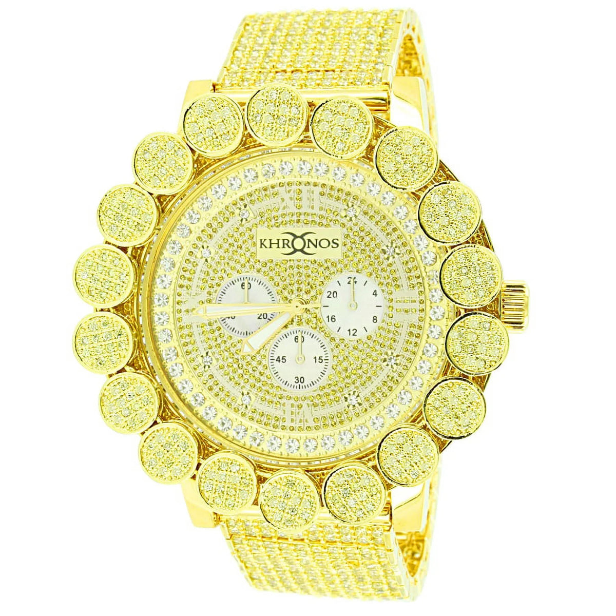 Flower Watch Canary Gold Rodeo Stainless Genuine Diamond Jo Solid Custom Out Tone Bezel Iced Back Steel Dial Jojino Pave