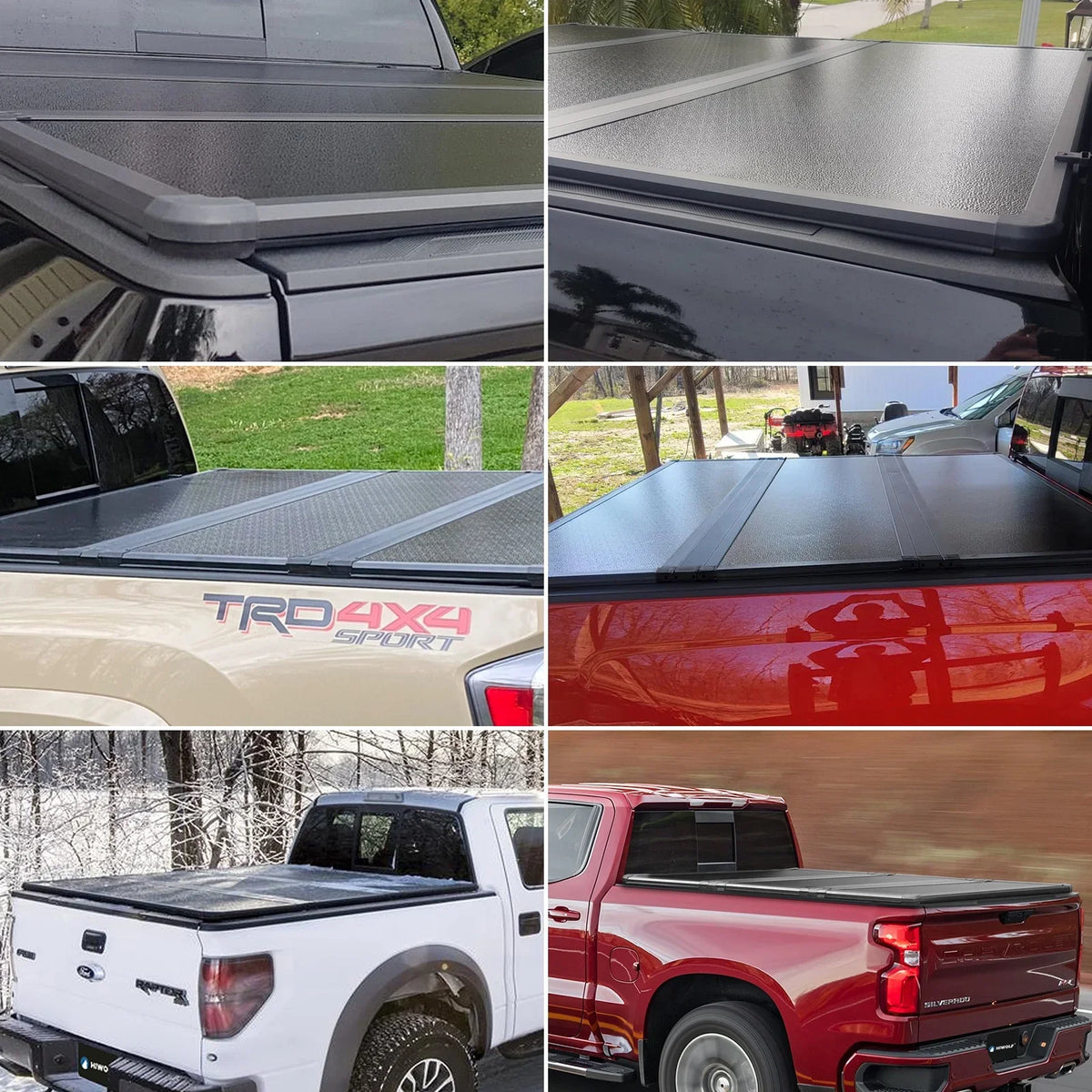 Professional Tri-Fold Deckrail 3500 System 6.4ft | 2500 FRP | Ram (74.6in) 2003-2024 Bed Bed Without Cover Kikito for Truck Hard & Rambox Tonneau 1500